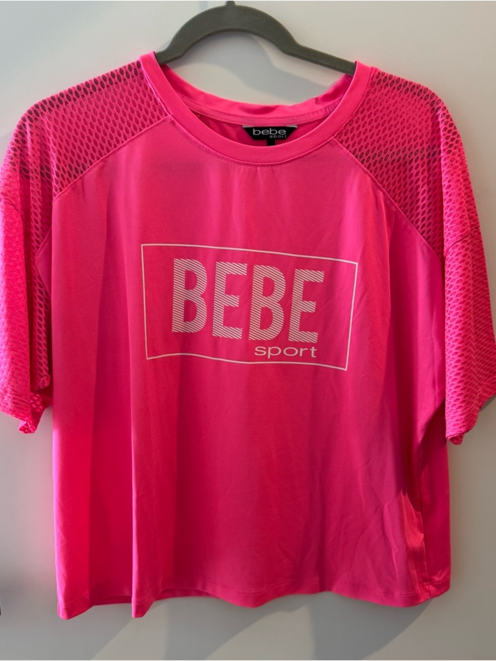 bebe Sport Hot Pink Crewneck Athletic Tee